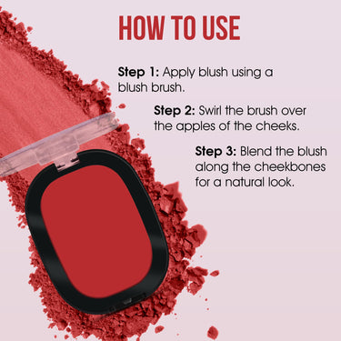 Beauty Berry Dream Matte Blush | Lightweight, Silky-Smooth Texture, Ultra Matte Blusher Palette | Highly Pigmented & Blendable Shades, Blusher for Face Makeup (01 - Deep Red)